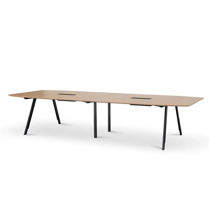 Vogue 3.6m Boardroom Meeting Table - Natural Top With Black Legs by Interior Secrets - AfterPay Available