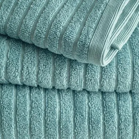 Alessia Rib Rib Face Washer - Bamboo, Fresco Blue - Canningvale