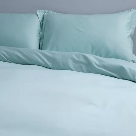 Alessia Quilt Cover Set Canningvale - Fresco Blue, Super King, Bamboo Cotton