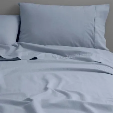 CoziCotton Flannelette Sheet Set - Cotton, Super King, Mineral Green - Canningvale