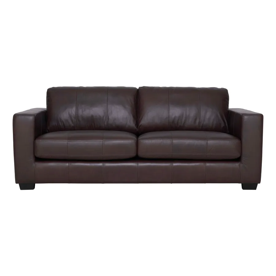 Gordon 3 Seater Sofa in Leather Dark Chocolate