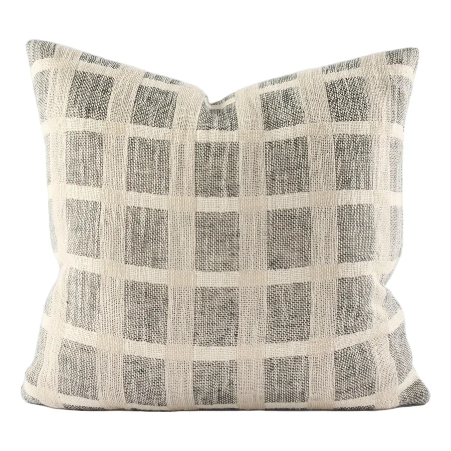 Petra Feather Cushion 50x50cm in Black/Natural