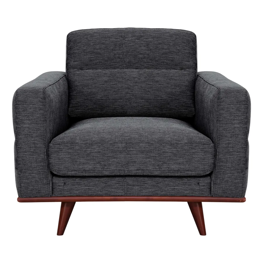 Astrid Armchair in Talent Charcoal / Brown Leg