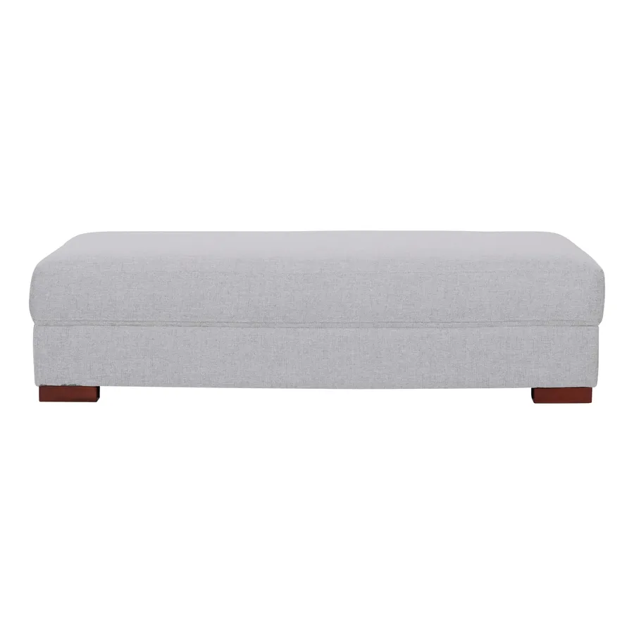 Johnson Large Ottoman in Rome Silver
