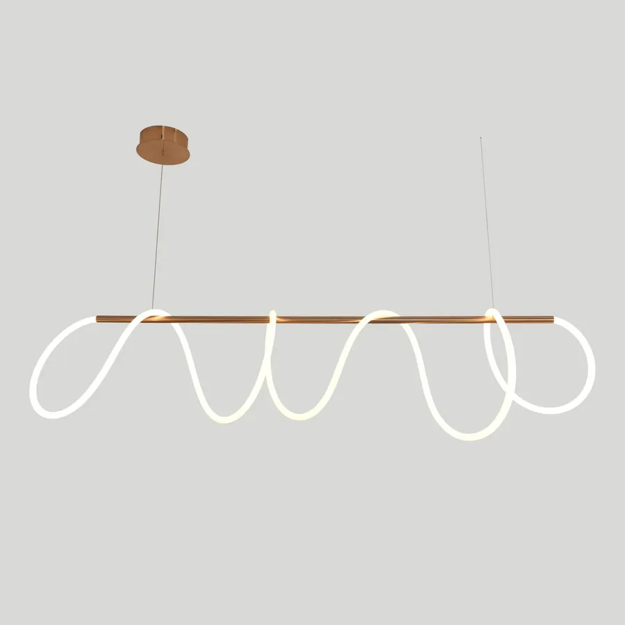 Nora Living Cavo Curved LED Linear Pendant Light Satin Brass