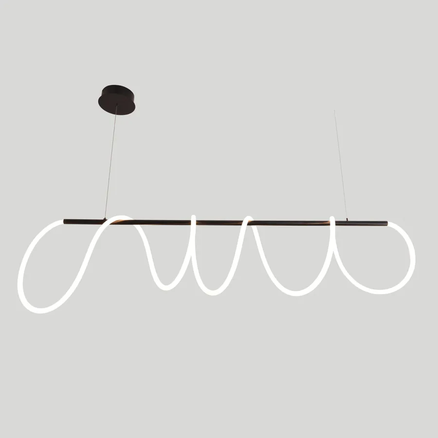 Nora Living Cavo Curved LED Linear Pendant Light Black
