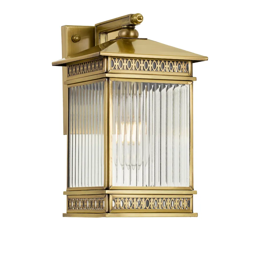 Telbix Avera Antique Brass IP44 Exterior Wall Light Small