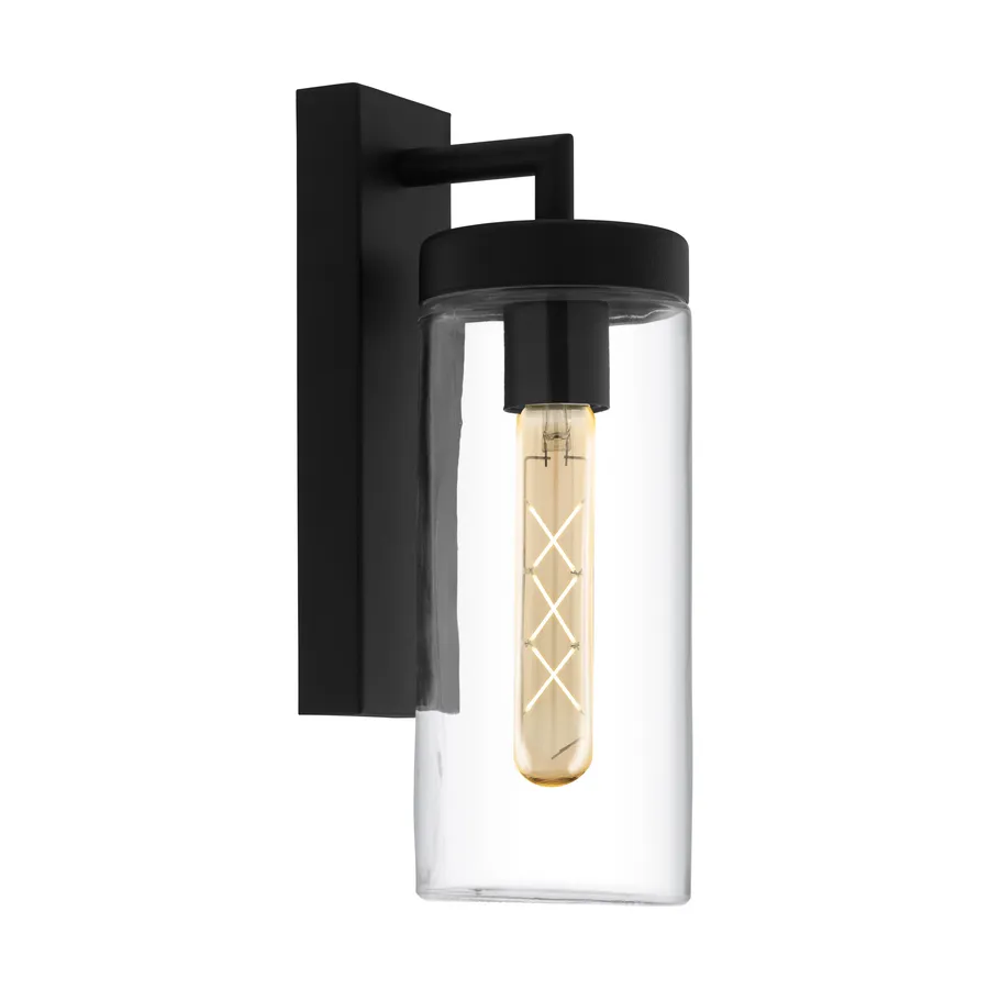 Eglo Bovolone IP44 Industrial Wall Light Black