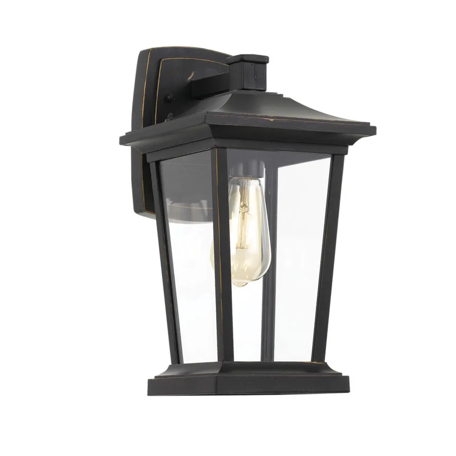 Telbix Walton Lantern Style Exterior Wall Light IP44 (E27) Black