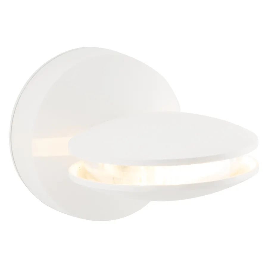 Mercator Calvin White Indoor / Outdoor LED IP54 Wall Light Warm White