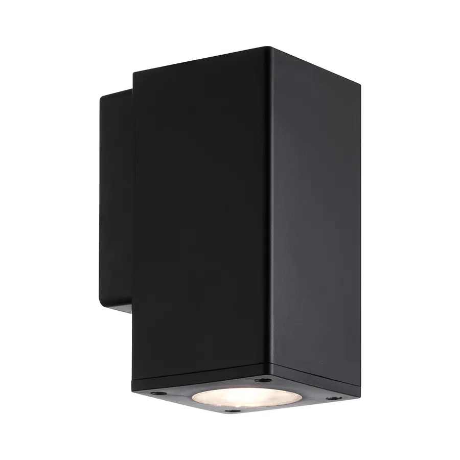 Mercator Piccolo 2 Matt Black Outdoor LED Wall Light Square 1x 6W Spotlight
