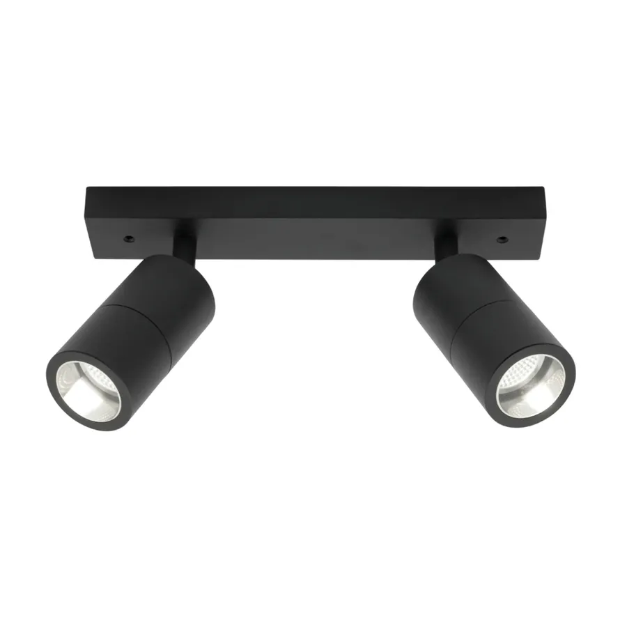 Cougar Stockholm Black Adjustable GU10 IP44 Bar Light 2 Light