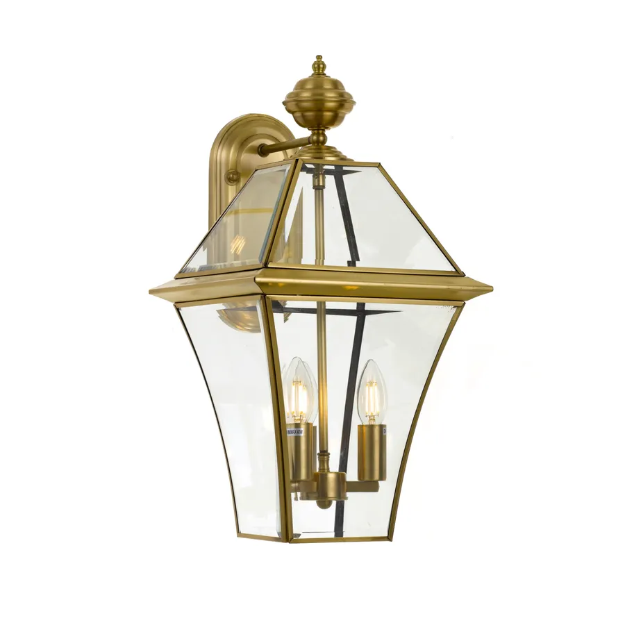 Telbix Rye 3 Light Exterior Wall Light Antique Brass