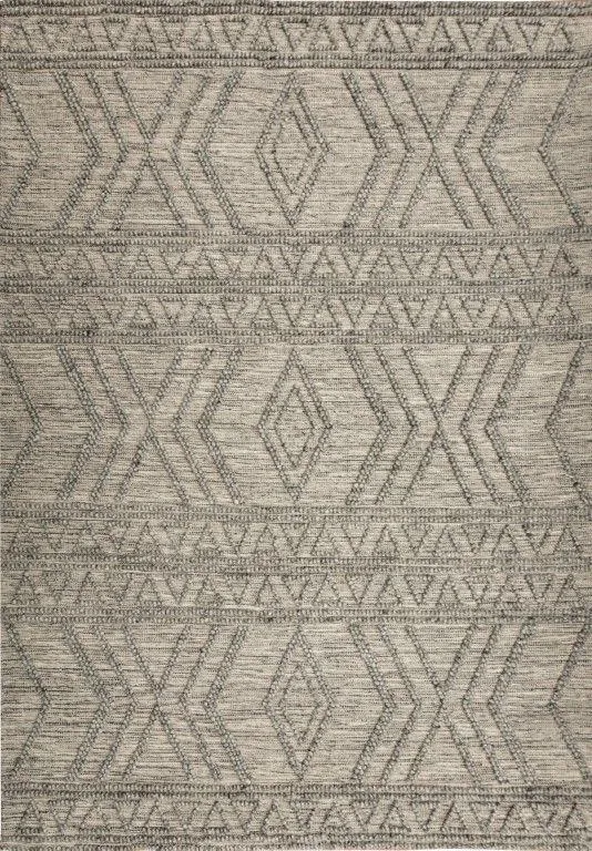 Amelia 300cm x400cm Tribal Textured Hypo-Allergenic Wool Rug - Grey by Interior Secrets - AfterPay Available