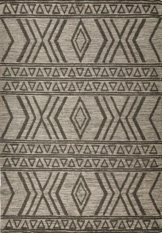 Amelia 200cm x290cm Tribal Textured Hypo-Allergenic Wool Rug - Charcoal by Interior Secrets - AfterPay Available
