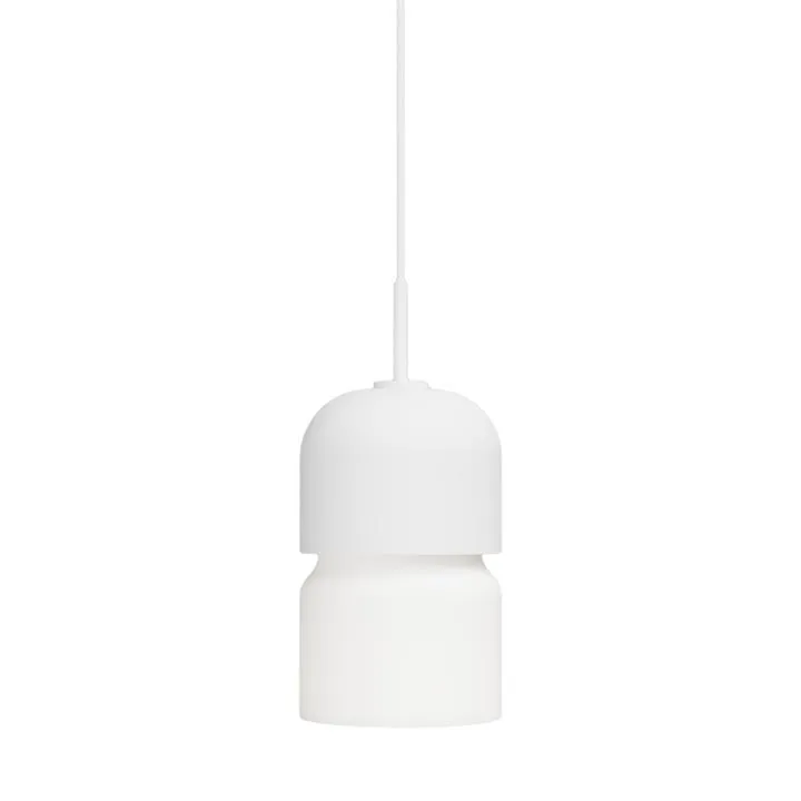 Stak Glass Pendant Light, White / White