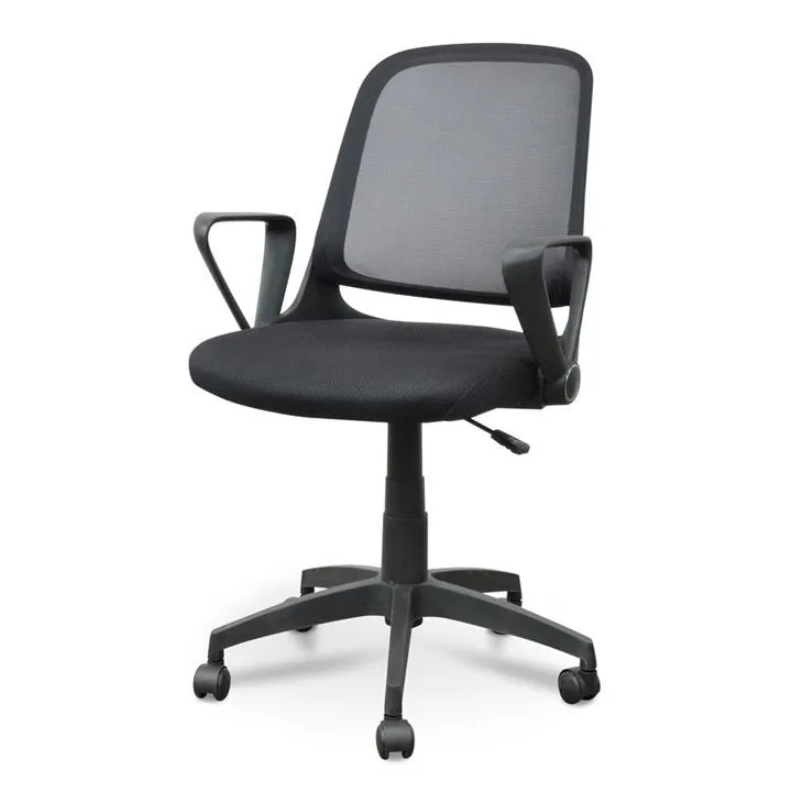 Heston Fabric Office Chair - Full Black by Interior Secrets - AfterPay Available