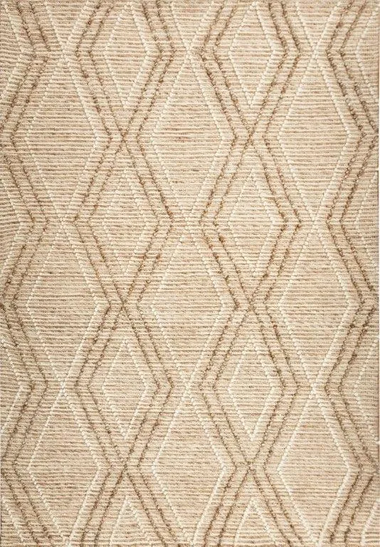Amelia 240cm x320cm Boho Textured Hypo-Allergenic Wool Rug - Beige by Interior Secrets - AfterPay Available