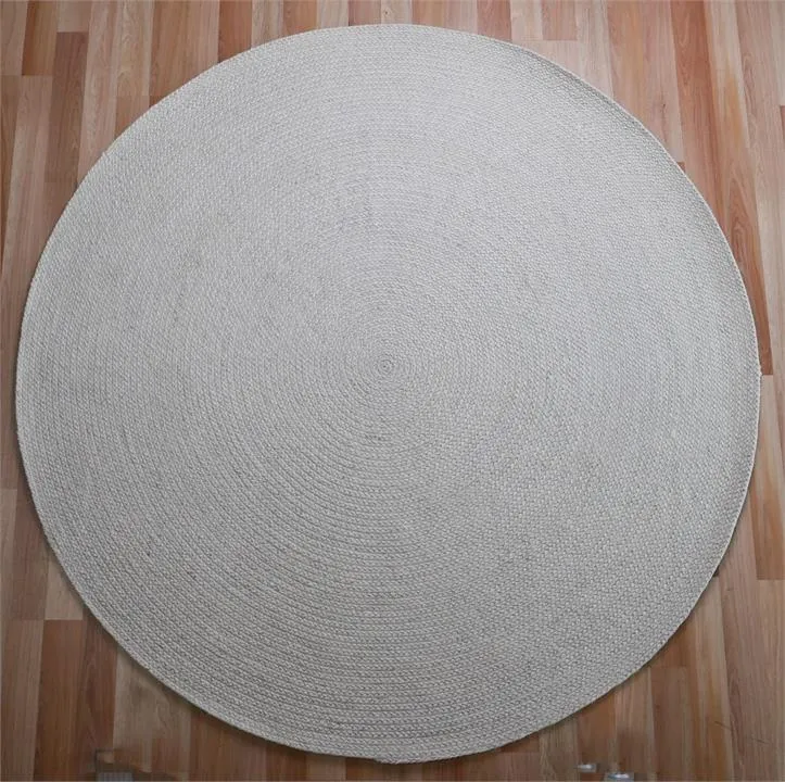 Spiro 200cm Round Wool & Viscose Rug - Ivory by Interior Secrets - AfterPay Available