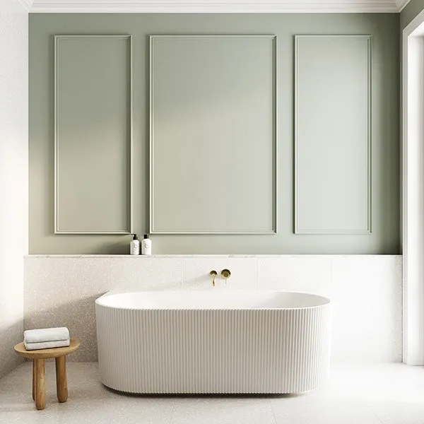 Bao Fluted 1700mm Back to Wall Bath - Matte White