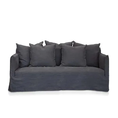 Como Linen Sofa Charcoal - 2.5 Seater