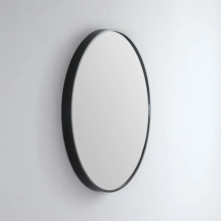 Modern Round Coloured Frame Bathroom Mirror - 7 colour options - 81cm Milano White