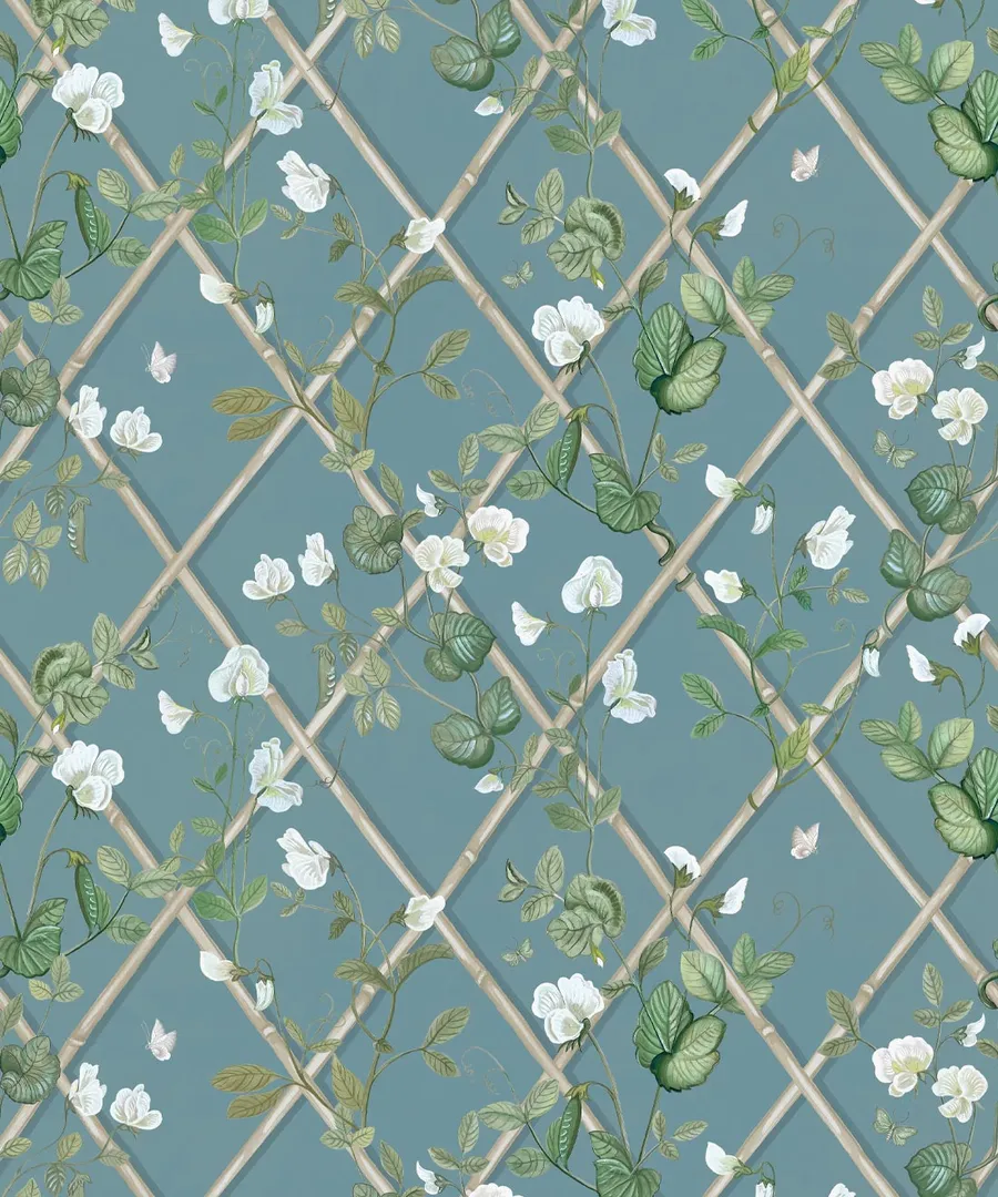 Petite Climbing Sweet Pea Wallpaper - Provence & Cane