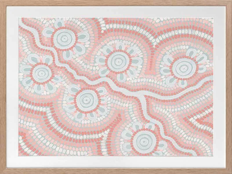 Connection to the River Blush Pink Framed Art Print