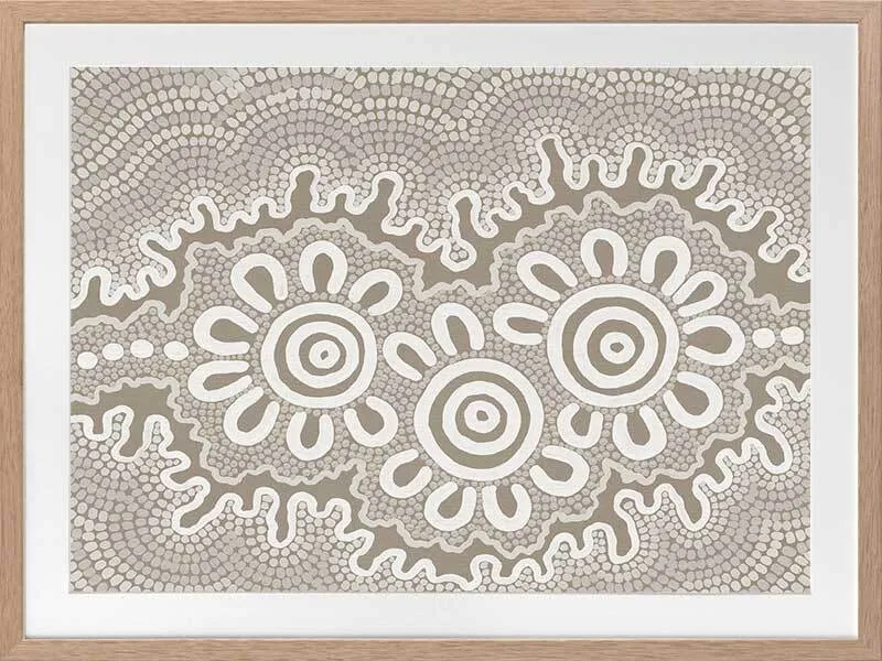 Small Gatherings Grey Framed Art Print