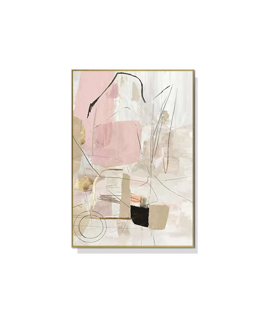 Pink with Gold Abstract Wall Art Canvas 4 sizes available 70cm x 50cm