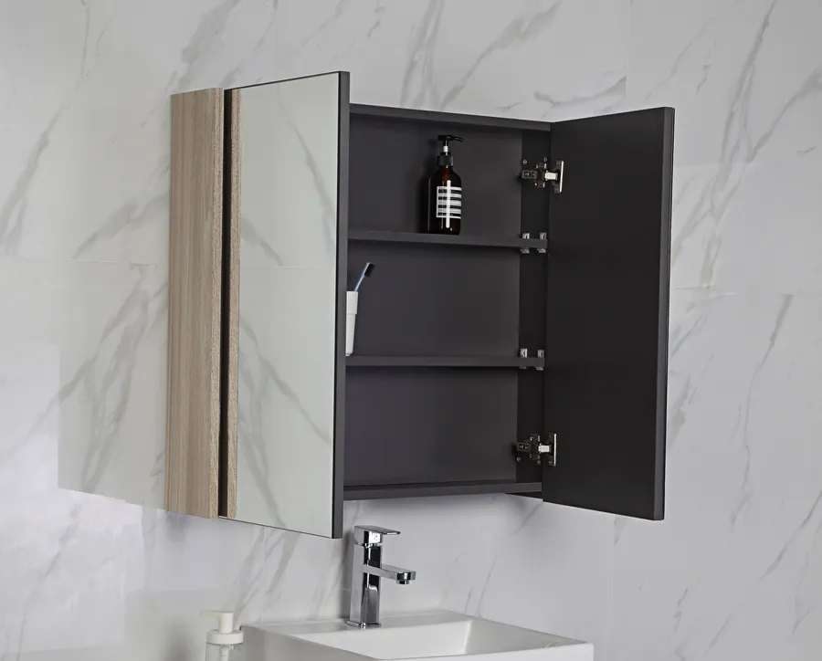 Leo Mirrored Shaving Cabinet Graphite Grey 5  sizes available 600mm x 700mm