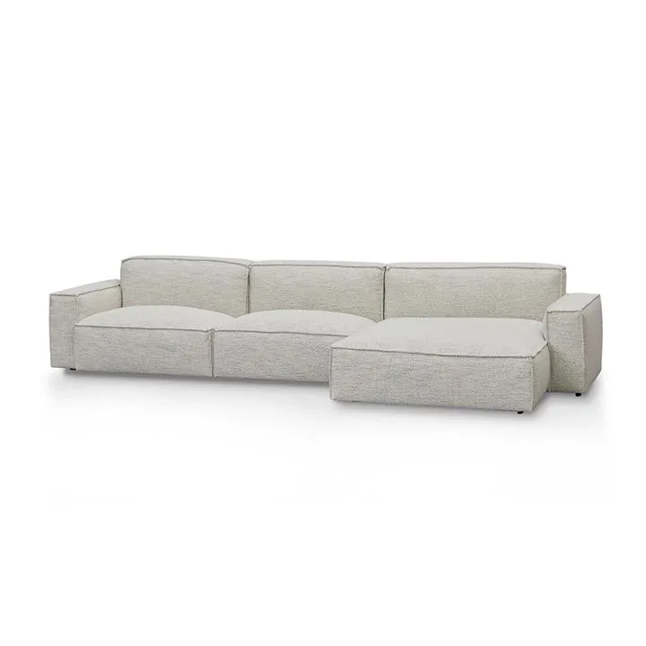 Roshil Right Chaise Fabric Sofa - Fog Grey by Interior Secrets - AfterPay Available