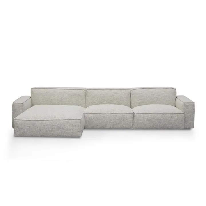 Roshil Left Chaise Fabric Sofa - Fog Grey by Interior Secrets - AfterPay Available