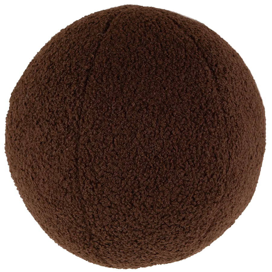 Chocolate Boucle Ball Cushion