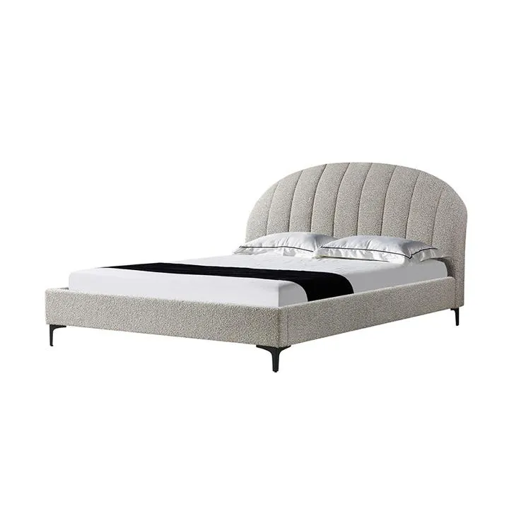 Olin Fabric Queen Bed Frame - Olive Brown Boucle - Last One by Interior Secrets - AfterPay Available