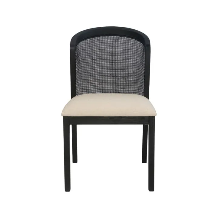 Set of 2 - Margie Black ELM Dining Chair - Light Beige - Last Set by Interior Secrets - AfterPay Available