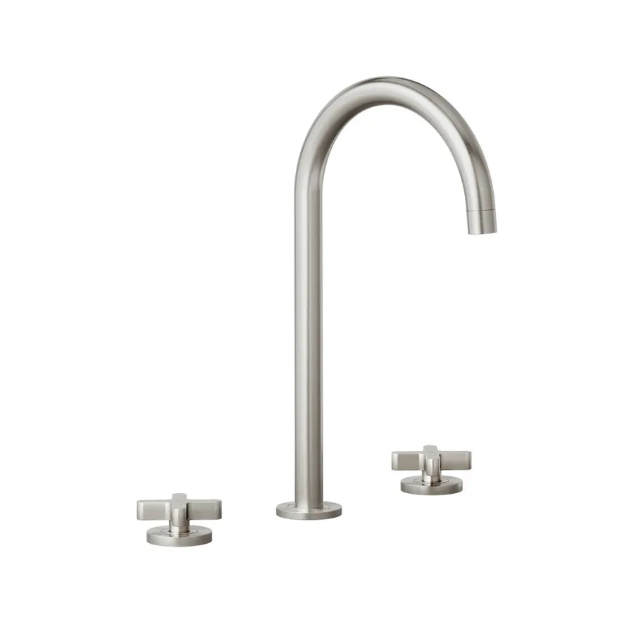 Cross Assembly Bench Mounted Set - Brushed Nickel