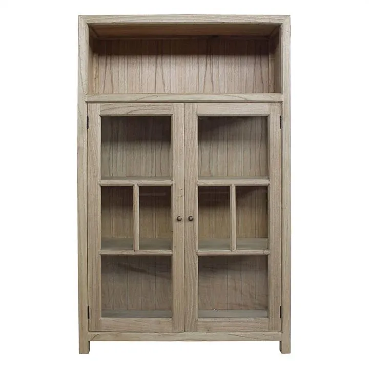 Macaire Mindy Wood Display Cabinet, Aged Natural