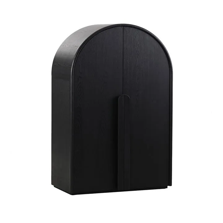 Alora 150cm (H) Ash Curve Cabinet - Full Black by Interior Secrets - AfterPay Available