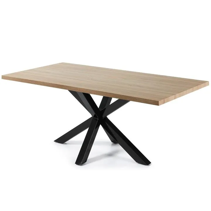 Arya 2m Natural Oak Dining Table - Black by Interior Secrets - AfterPay Available