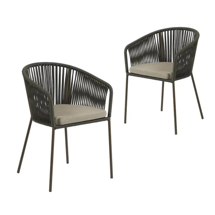 Set of 2 - Yanet Woven Dining Chair - Dark Green by Interior Secrets - AfterPay Available