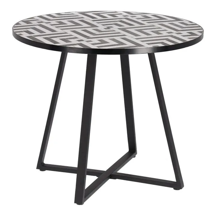 Tella Ceramic Top Dining Table - Black & White by Interior Secrets - AfterPay Available