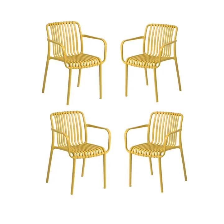 Set of 4 - Isabella Dining Chair - Mustard by Interior Secrets - AfterPay Available
