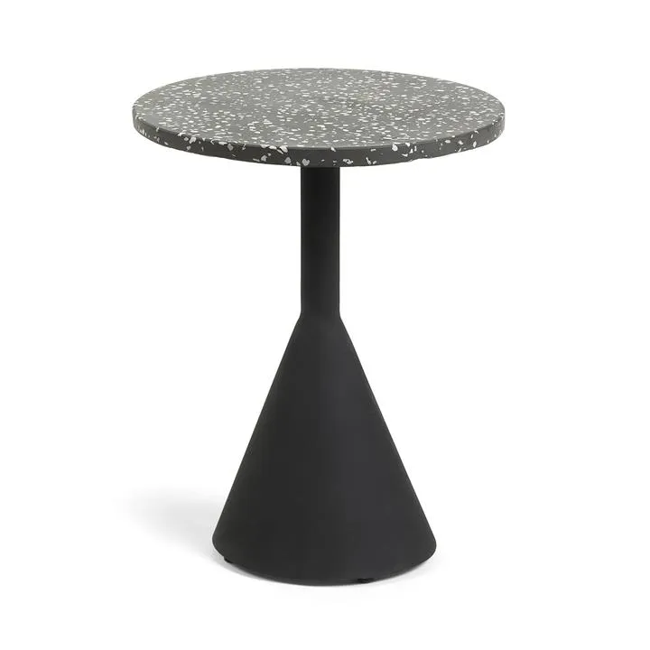 Melano High Terrazzo Top Side Table - Black Base by Interior Secrets - AfterPay Available
