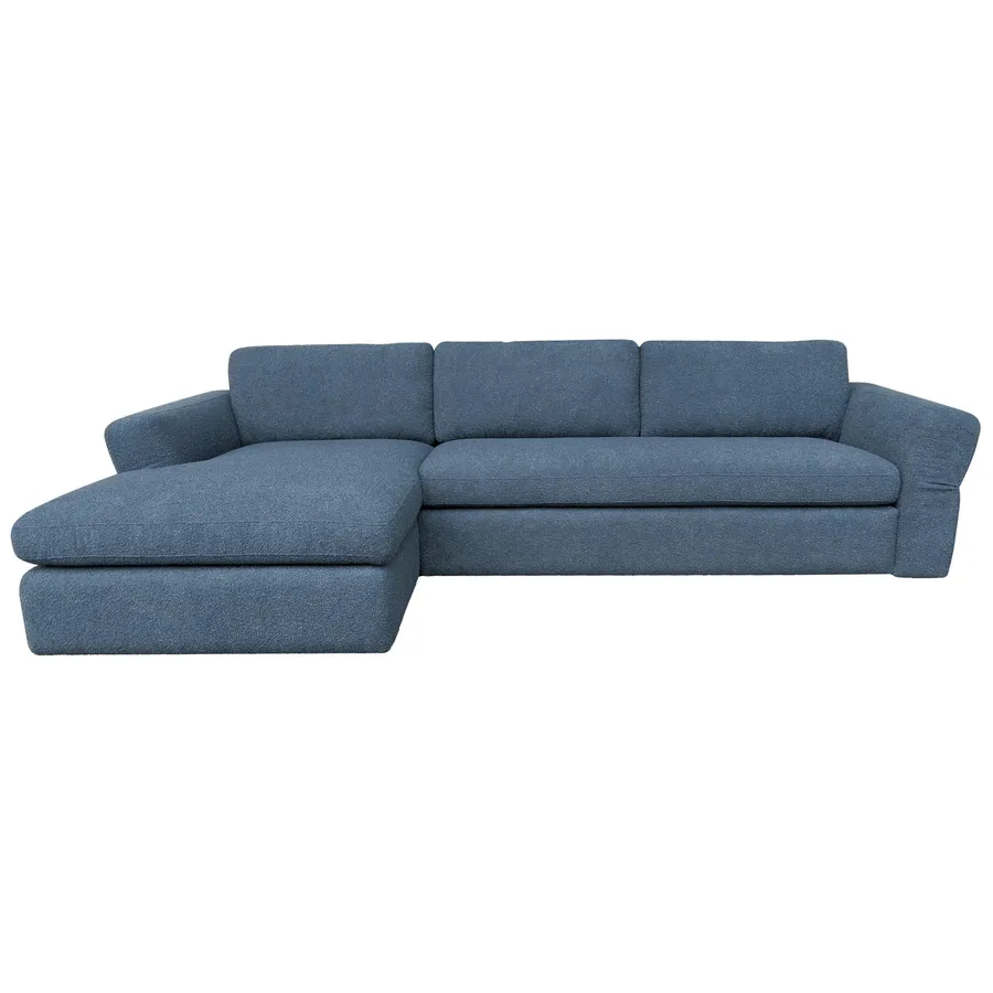Bowie 3 Seater Sofa + Chaise LHF in Como Blue