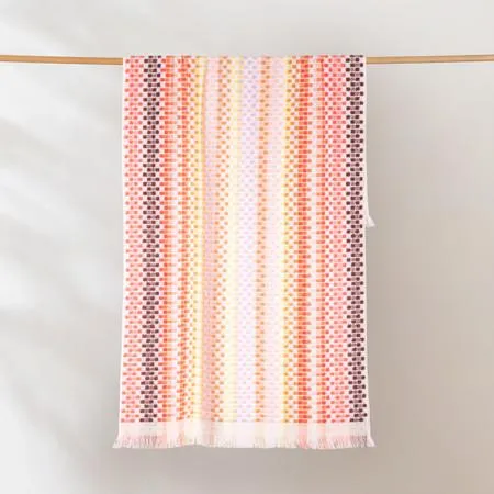 Positana Beach & Bath Towel - 100% Cotton, Pink - Canningvale