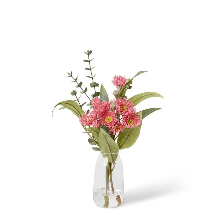 Flowering Eucalyptus Leaf Mix  - Harnan Vase - 20 x 20 x 40cm