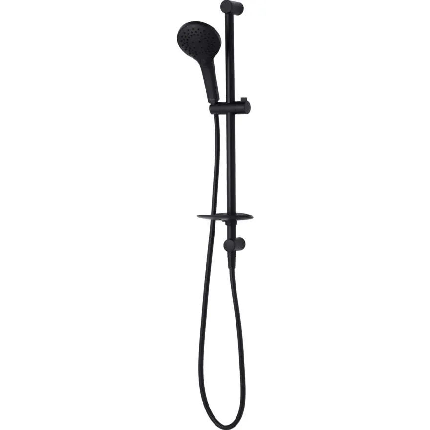 Rome Matte Black Hand Shower With Rail