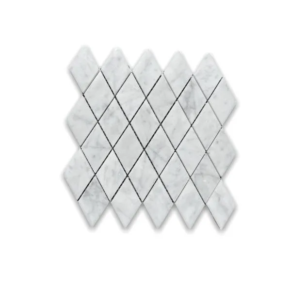 Carrara Marble Diamond Mosaic Honed 54x90mm (278x280)