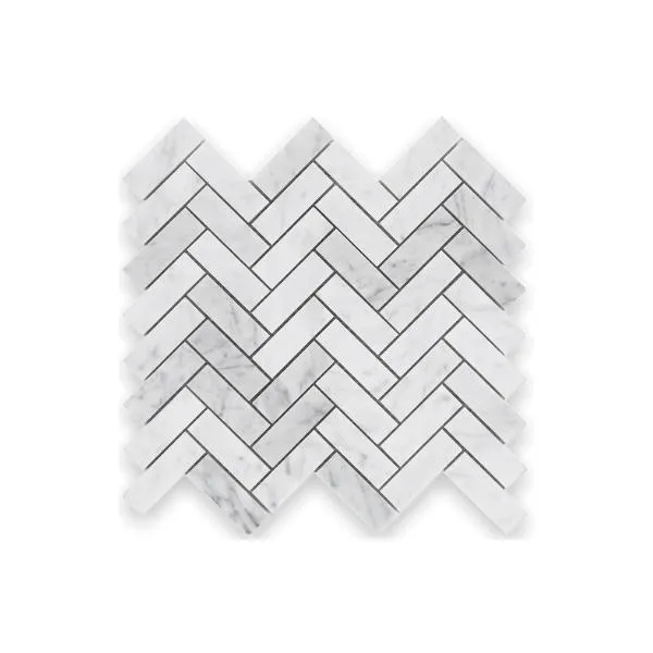 Carrara Marble Herringbone Honed 25x95mm (307x371)